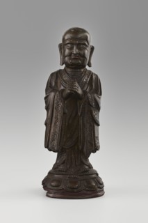 Monk, ; Chinese; Qing 1644–1911; 19th/20th century. Sculpture of a monk/arhat Luohan in Buddhist