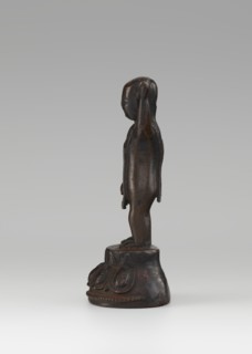 Young Buddha, unknown sculptor; Buddha iconography, figurine on lotus throne; Chinese Buddhist art,