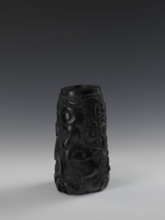 Vase, gift, Chinese art; Chinese; Qing dynasty 1644–1911; 19th century. Vessel with bas-relief