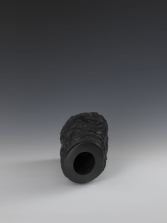 Vase, Chinese, Qing dynasty 1644–1911, 19th century. Porcelain vessel with bas-relief dragon