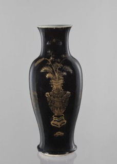 Vase, figural decorations, Chinese, Qing style, figural scenes, ceramics, scenes with a landscape