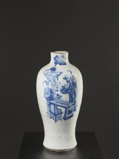 Vase, figurative scenes; ceramics; gardens; Chinese art; Chinese culture; blue and white porcelain