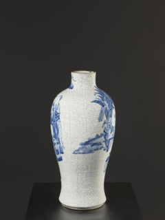 Vase, figurative scenes, ceramics, gardens, Chinese art, Chinese culture, blue-and-white porcelain