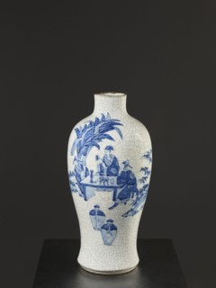 Vase, figurative scenes, ceramics, gardens, Chinese art, Chinese culture, blue and white porcelain,