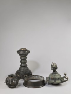 Temple lantern, creator unknown, Japanese, Edo 1603–1868, Man'en 1860–1861. Bronze lantern