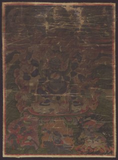 Six-armed Mahakala, Tibetan Buddhist/Mongolian thangka painting. Six-armed Mahakala Tib. mahakala