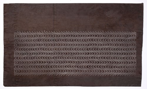 Dyeing stencil katagami with a flowing water motif ryûsui. Ise-katagami stencil, chûban format,