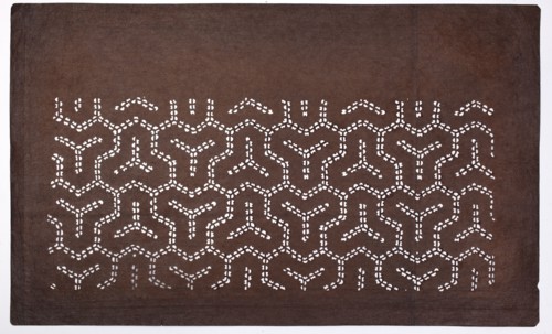 Dyeing stencil ise-katagami with the Bishamonten's armor Bishamon-kikkô motif, chuban format,
