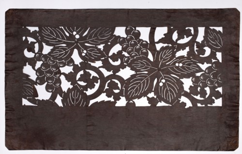 Dyeing stencil katagami with a grape and plant twig motif budô ni karakusa moyô, ise-katagami,
