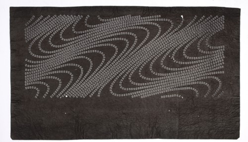 Dyeing stencil katagami with a flowing water motif ryûsui, ise-katagami stencil, chuban format;