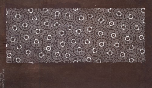 Katagami dyeing stencil with a motif of stylized floral rosettes kawari kamon moyô; ise-katagami