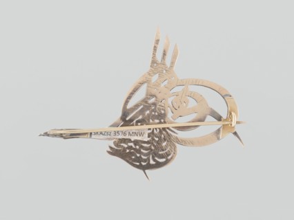 Brooch in the form of a tugra monogram of Sultan Abdulhamid II, Islamic art, Turkish culture,