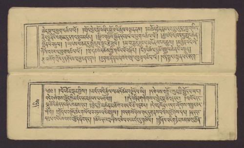 A set of two Buddhist texts - Collected Instructions on Refuge in the Three Jewels Tib. 'dri nang