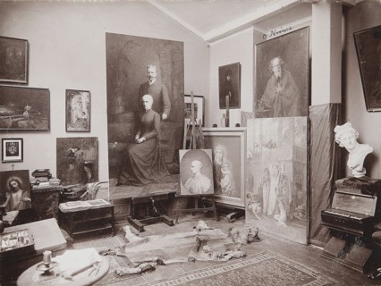 The Last Studio of Pantaleon Szyndler in Warsaw Painting studio of Pantaleon Szyndler 1846–1905 in