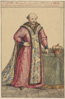 Portrait of King Wladyslaw Jagiello, after a painting at the Niasvizh Castle; draughtsman: