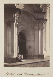 Dominican Church portal; photograph, Bulhak, Jan 1876–1950, Vilnius Lithuania, baroque style,