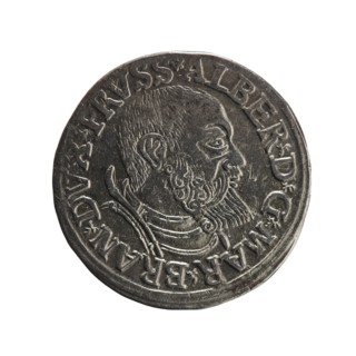 Obverse: Male bust in armour in profile turned to the right; short hair, long beard with sideburns.