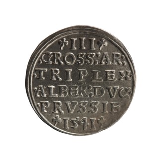 Trojak by Decius, Jost Ludwik fl. 1528–1535 and Schilling, Maciej mintmaster, publisher.