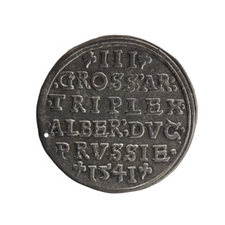 Trojak coin by Maciej Schilling mintmaster and co-creator Jost Ludwik Decjusz fl. 1528–1535;