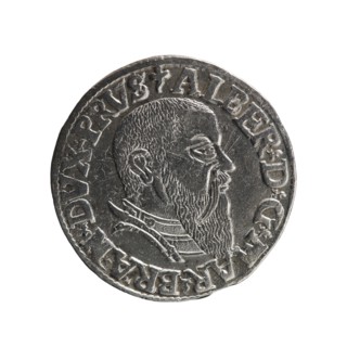 Trojak coin by Schilling, Maciej mintmaster and Decjusz, Jost Ludwik fl. 1528–1535 co-creator;