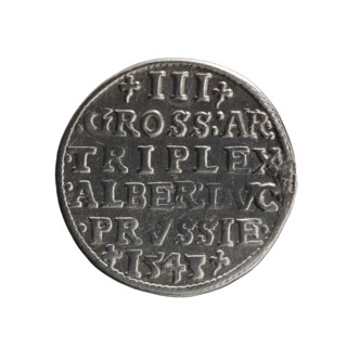Obverse: Male bust in armour in profile turned to the right; short hair, long beard with sideburns.