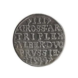 Trojak; Schilling, Maciej mintmaster; Decjusz, Jost Ludwik fl. 1528–1535 co-creator. Obverse: male