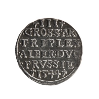 Trojak coin by Schilling, Maciej mintmaster and co-creator Decjusz, Jost Ludwik fl. 1528–1535 mint