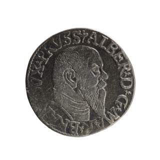 Trojak, Schilling, Maciej mintmaster; co-creator. Obverse: male bust in armour in profile turned