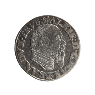 trojak, Albrecht Hohenzollern Prince of Prussia; 1490–1568 — iconography: trefoils, male bust in