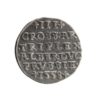 trojak, Albrecht Hohenzollern Prince of Prussia; 1490–1568 - iconography: towers, male busts in