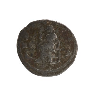 Denarius, Elagabalus reign 218–222 CE. Obverse: IVLIAMAESAAVG — Draped bust of Julia Maesa facing