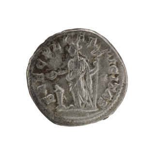 Denarius, Elagabalus 204–222; Roman emperor 218–222. Obverse: IVLIA MAESA AVG — Draped bust of