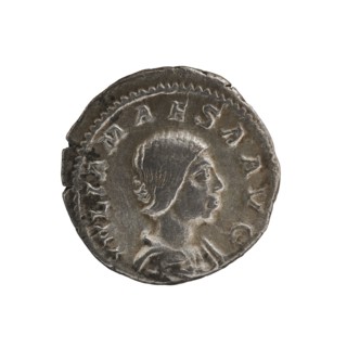 Denarius, Elagabalus 204–222; Roman emperor 218–222. Obv.: IVLIA MAESA AVG — Draped bust of Julia