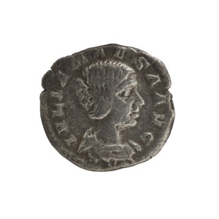 Denarius, Elagabalus 204–222; Roman emperor 218–222. Obverse: IVLIA MAESA AVG — Draped bust of