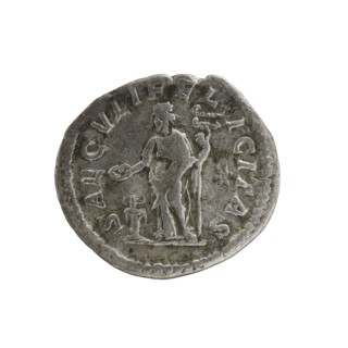 Denarius, Elagabalus 204–222; Roman emperor 218–222. Obv.: IVLIA MAESA AVG — Draped bust of Julia