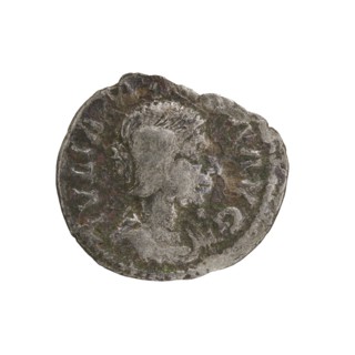 Denarius, Elagabalus 204–222; Roman emperor 218–222. Obverse: IVLIA MAESA AVG — Draped bust of