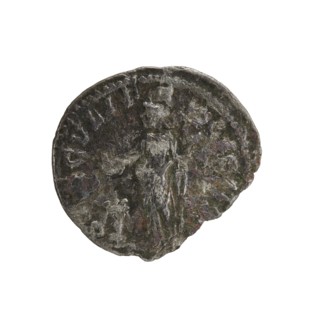 Denarius of Elagabalus reigned 218–222. Obverse: Draped bust of Julia Maesa facing right, pearl