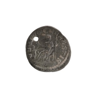 Denarius with a hole, Elagabalus 204–222; Roman emperor 218–222, issuer: Julia Soaemias 180–222;