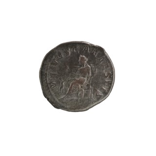 Denarius, Elagabalus reigned 218–222. Obverse: Draped bust of Julia Soaemias facing right, IVLIA