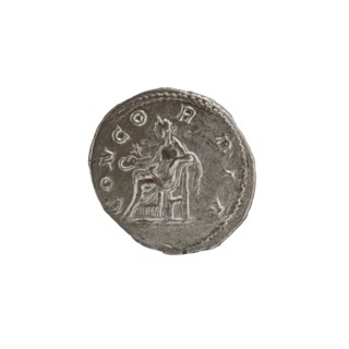 Denarius, Elagabalus Roman emperor 218–222 issuer; Julia Paula ca. 190–235; Roman empress 219–220 —