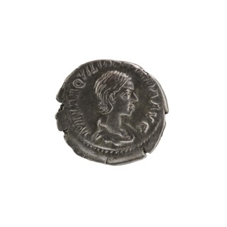 Denarius, Elagabalus 204–222; Roman emperor 218–222. Issuer: Aquilia Severa fl. 220–222; Roman