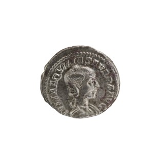 Denarius, Elagabalus 204–222; Roman emperor 218–222. Issuer: Aquilia Severa fl. 220–222; Roman