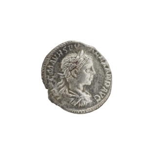Denarius, Alexander Severus Roman emperor; 222–235 — iconography: Roman deities, Jupiter. Obverse: