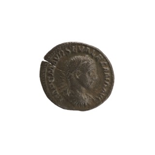 Denarius of Alexander Severus 208–235; Roman emperor 222–235. Obverse: Bust of Alexander Severus in