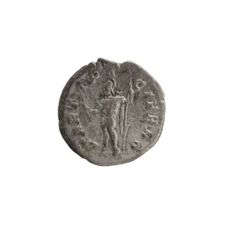 Denarius of Alexander Severus reigned 222–235. Obverse: Bust of Alexander Severus with laurel