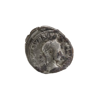 Denarius, Alexander Severus 208–235; Roman emperor 222–235. Obverse: Bust of Alexander Severus with