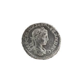 Denarius; personifications; Alexander Severus Roman emperor, 222–235 — iconography: Salus