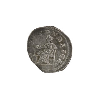Denarius; personifications; Alexander Severus Roman emperor, 222–235 — iconography: Salus. Obverse: