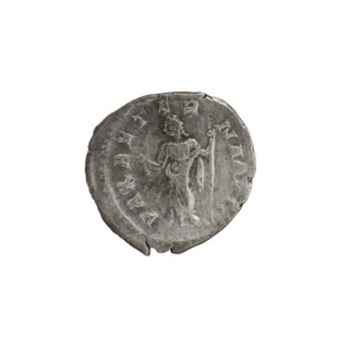Denarius of Alexander Severus 208–235; Roman emperor 222–235. Obverse: IMPCMAVRSEVALEXANDAVG — Bust