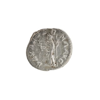Denarius of Alexander Severus reigned 222–235. Obverse: Bust of Alexander Severus with laurel